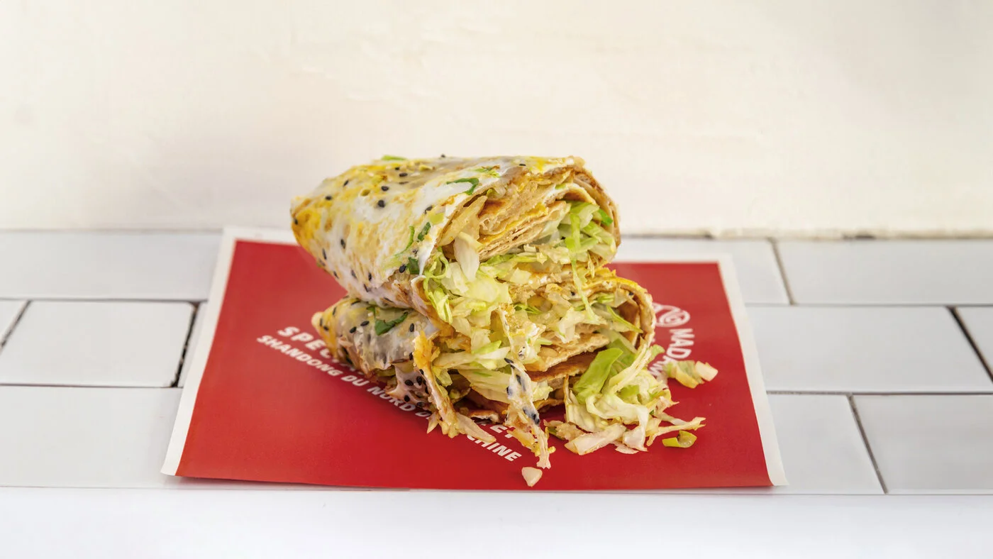 Jianbing végétarien aux deux œufs, sans viande