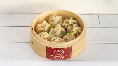 Eight steamed xiao long bao, the full portion