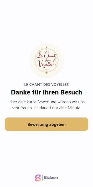 Dankesseite von Le Chant des Voyelles, Deutsch