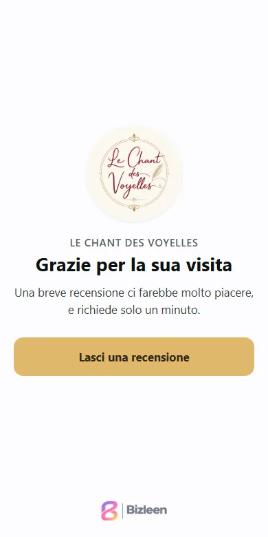 Pagina di ringraziamento di Le Chant des Voyelles, Italiano