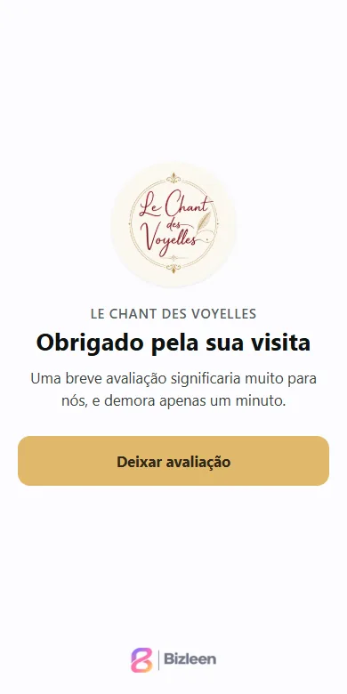 Página de agradecimento de Le Chant des Voyelles, Português